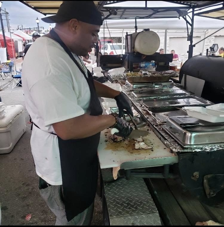 Kinnard Brothers pitmaster at the grill