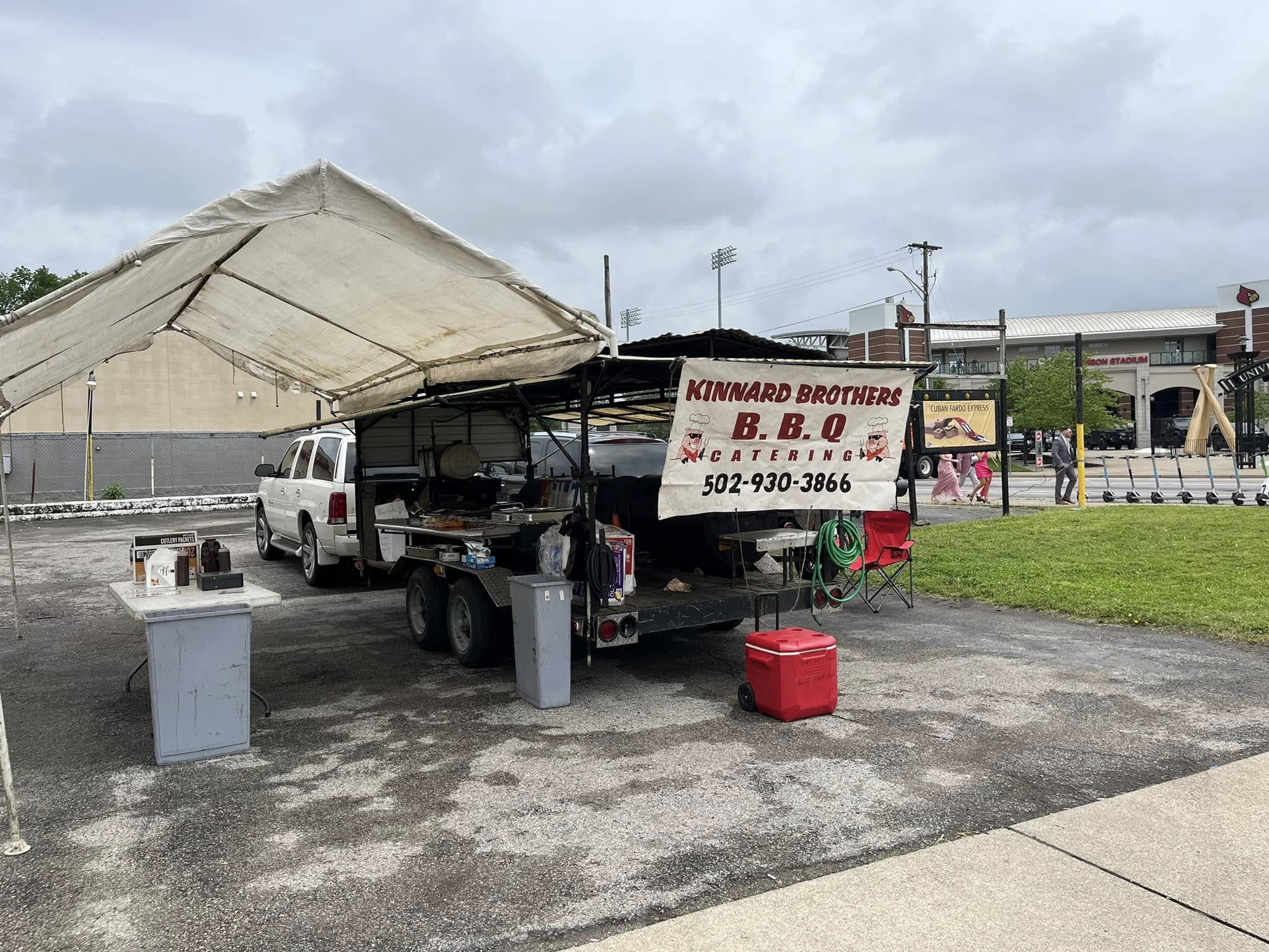Kinnard Brothers BBQ setup with tents